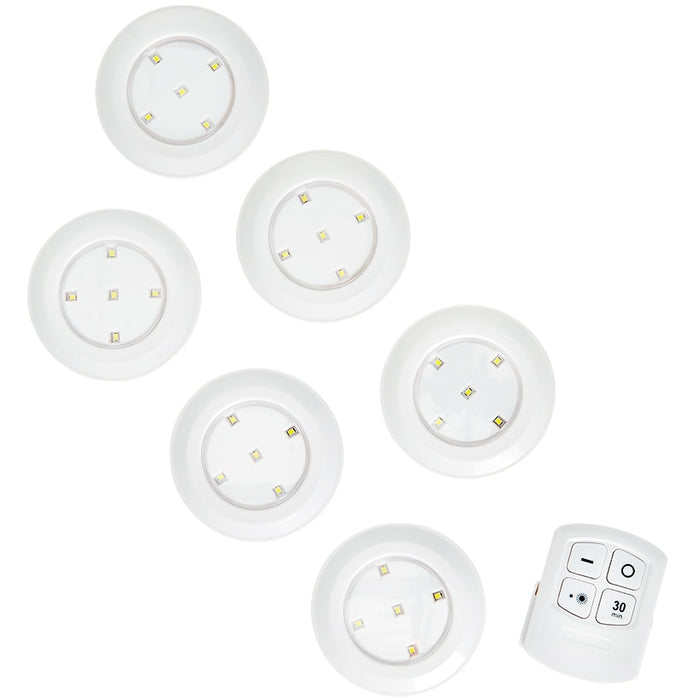 Wireless LED Puck Lights - Versatile, Battery Operated, 6 Pc with ...