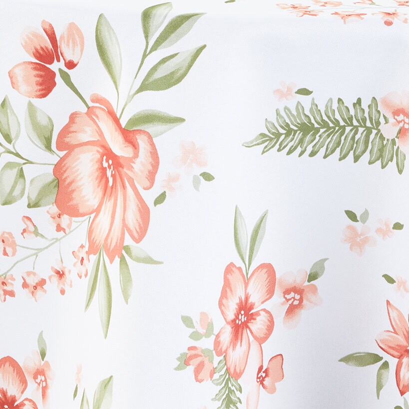 Outdoor Patio Tablecloth with Umbrella Hole and Zip: Round or Rectangular#select-design_terra-cotta-floral