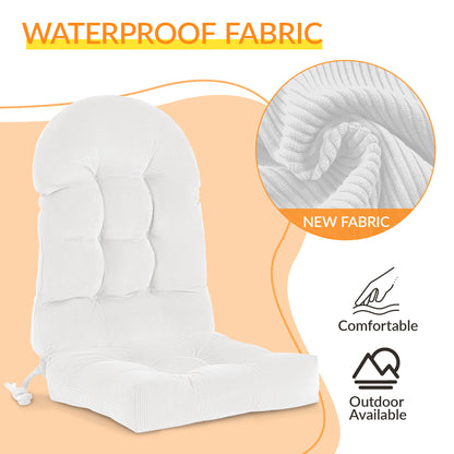 UV Resistant Indoor/Outdoor Chair Cushion - Waterproof Rocking & Adirondack Seat Pad with Elastic Back + 2 Anti-Slip Ties, Fade-Proof Design - image 6