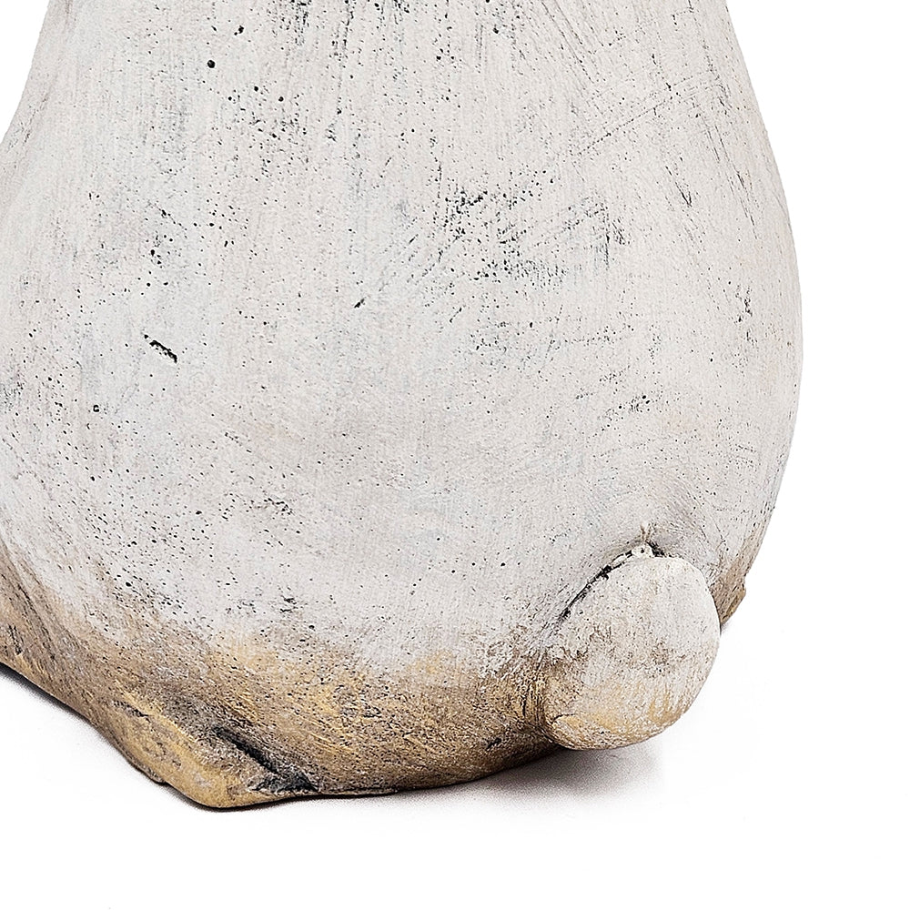 7.5x7x20" Textured White Magnesium Bunny Rabbit with Subtle Gold Details - image 9