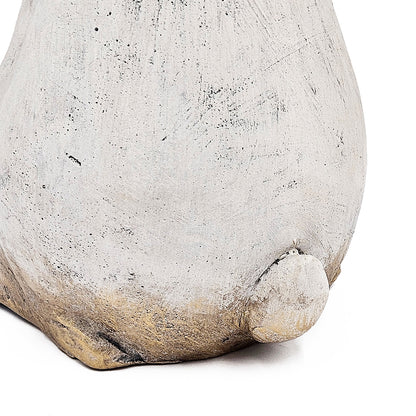 7.5x7x20" Textured White Magnesium Bunny Rabbit with Subtle Gold Details - image 9