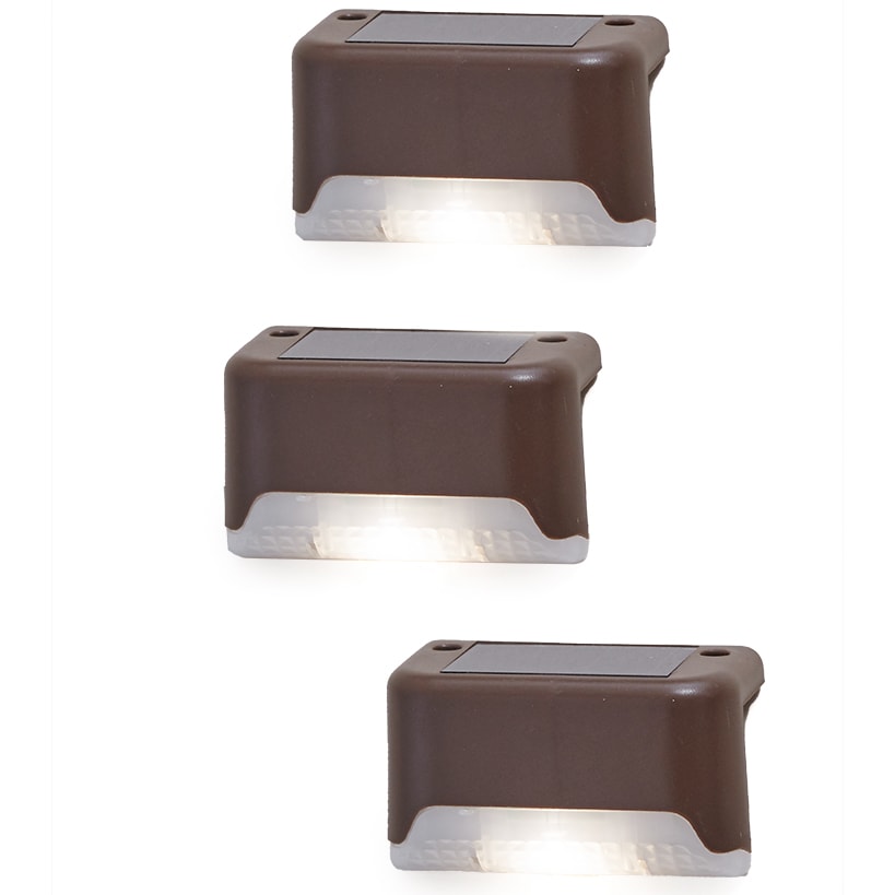 Solar LED Deck Lights Set of 3#select-item_brown