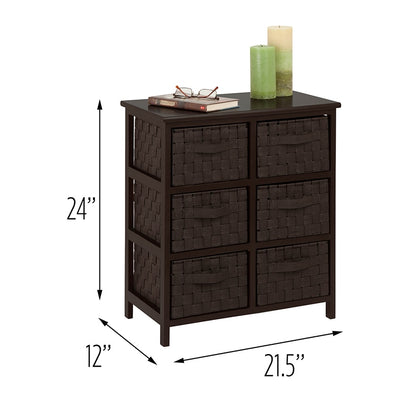Woven 6 Drawer Storage Chest