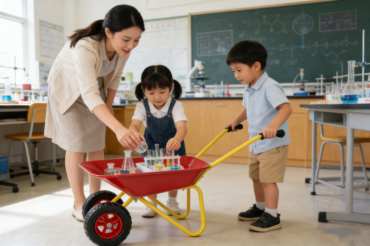 Children's metal trolley, Load-bearing capacity: 33LBS,children's heavy vehicle, metal structure two-wheeled trolley, steel pallet, can be used in gardens, loading leaves, soil, sand, etc. (red) - image 9