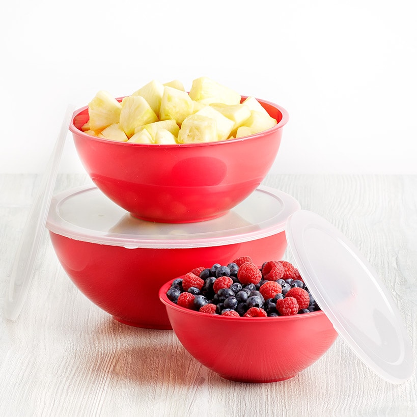6-Pc. Red Covered Bowl Set