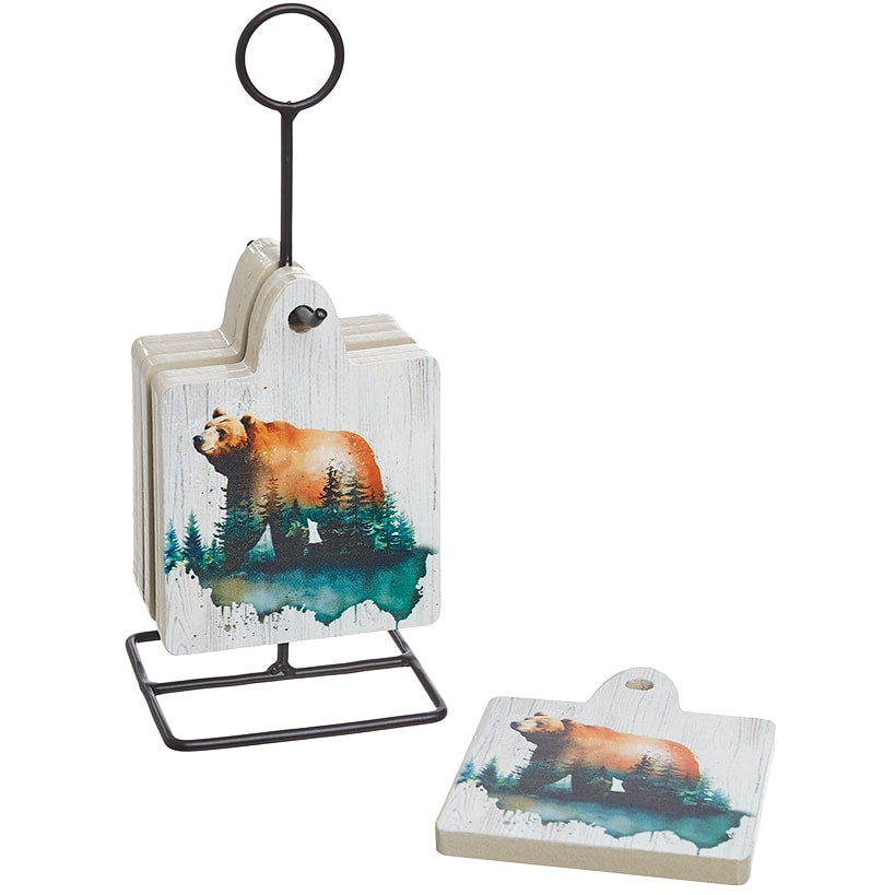 Bear Coaster Set with Stand