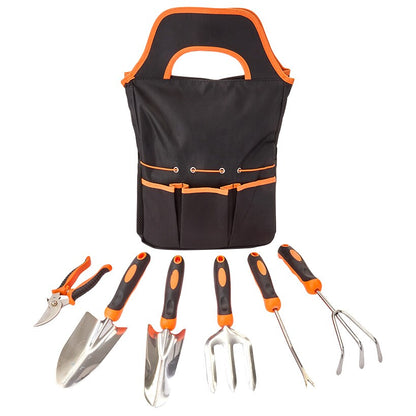 Garden Tool Set With Caddy - 7 Piece Set