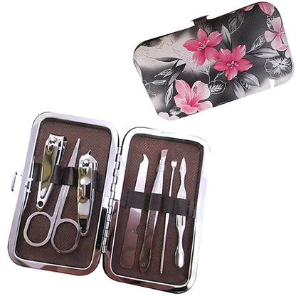 Manicure Kit in Deluxe Floral Case 7pc