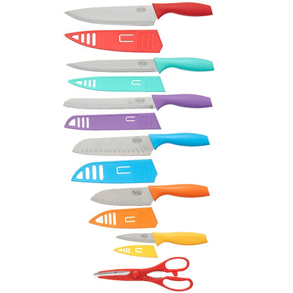 Alpine Cuisine Stainless Steel Knife Set with Color Handle and Sheath