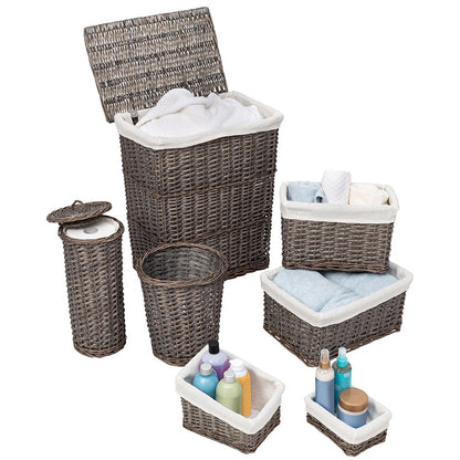 Split Willow Woven Storage Basket Set 7 Piece
