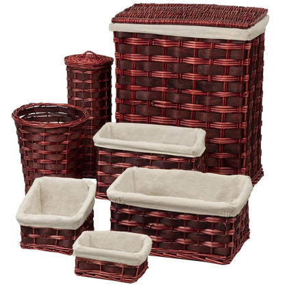 Wicker Hamper and Bath Combo Set 7-pc