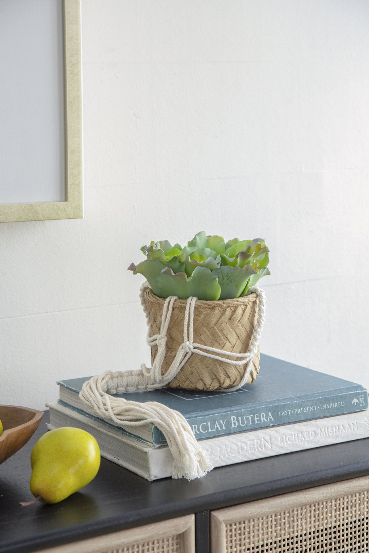 Set of 2, 5x5x4.5" Hanging Planter With Cotton Hanger, Bohemian Style - image 9