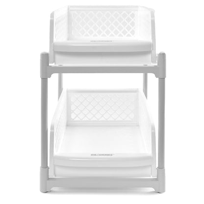 Plastic Sliding Drawer Cabinet Baskets for Kitchen or Bathroom
