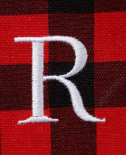 Women's Monogram Red Buffalo Plaid Tote Bag with Matching Purse Set