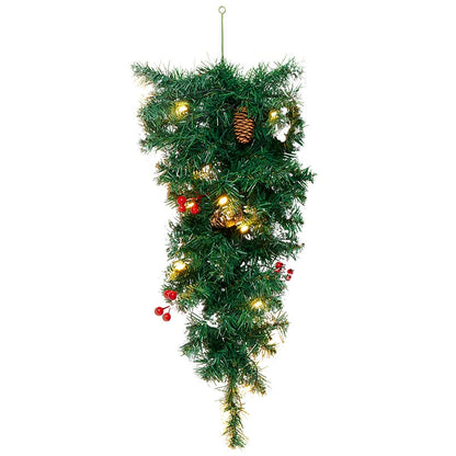 Snow-Tipped Pre-Lit Holiday Wreath or Vertical Swag