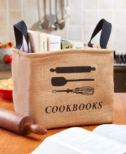 Cookbook Storage Bin with Handles