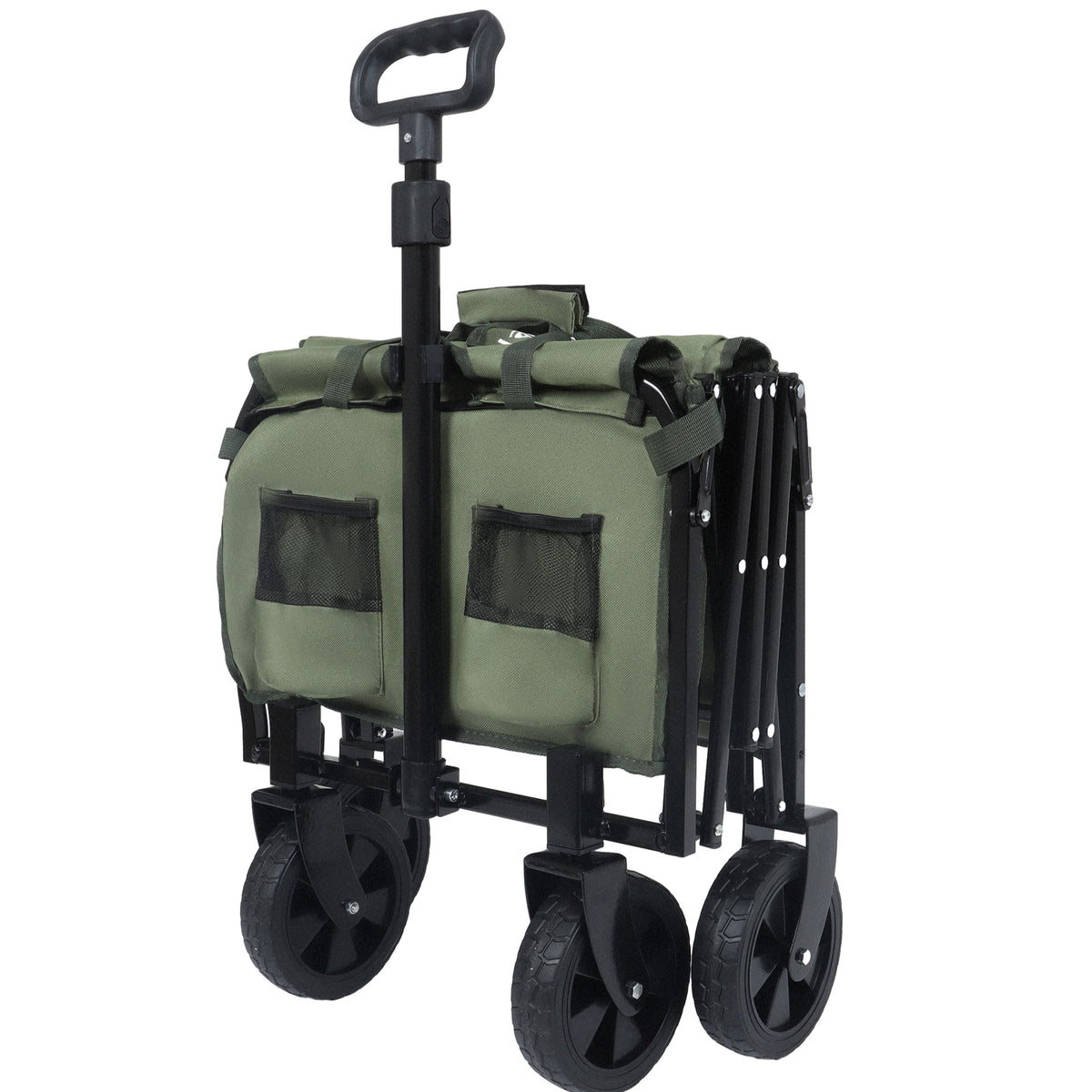 Expandable Dual-Layer Utility Wagon with 100% Extra Space - Grocery Cart for Camping, Shopping, Sports, Gardening, Fishing, Supports 225lbs, army green - image 14