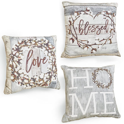 Cotton Boll Accent Pillows
