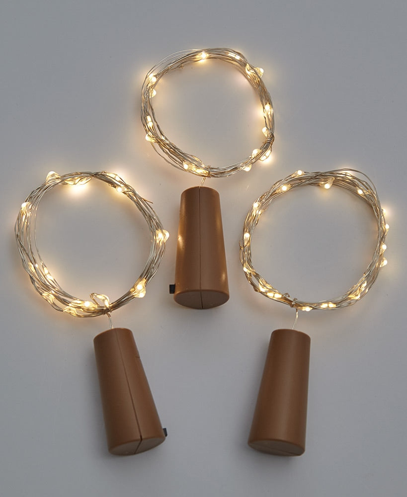Sets of 3 Wine Bottle Stopper String Lights