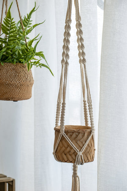 Set of 2, 5x5x4.5" Hanging Planter With Cotton Hanger, Bohemian Style - image 10