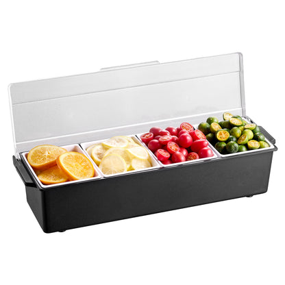Chilled Condiment Server 4 Compartment Cold Serving Tray with Lid for Fruit - image 5