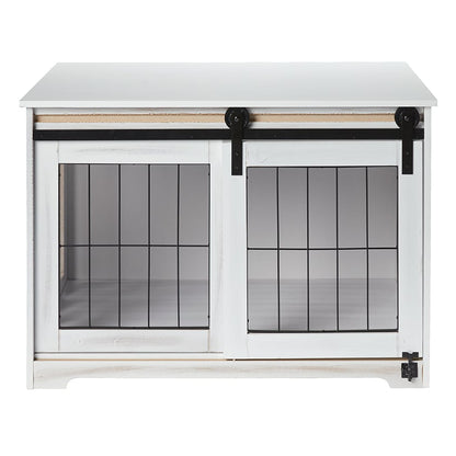 Rustic Sliding Barn Door Pet Crate