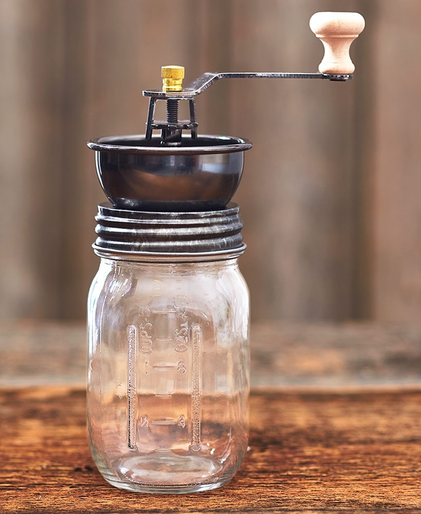 Country Mason Jar Coffee and Nut Grinder