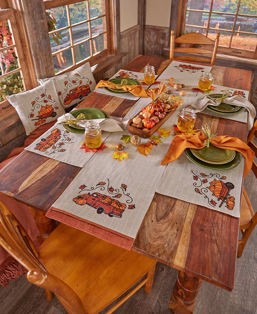 Harvest Gathering Embroidered Home Accents