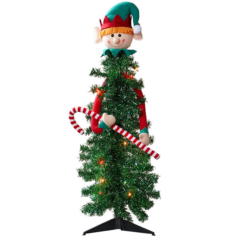 Lighted Christmas Character Tree In Snowman Or Elf - 3 Ft