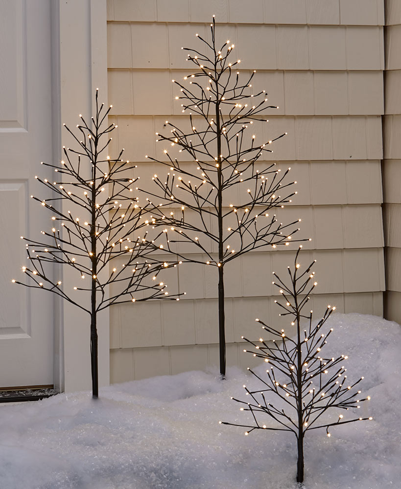 Lighted Outdoor Twig Trees with Timer