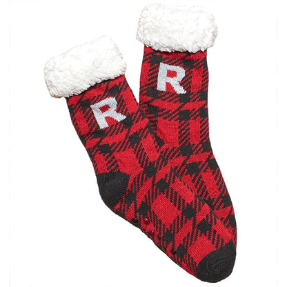 Plush-Lined Monogram Slipper Socks