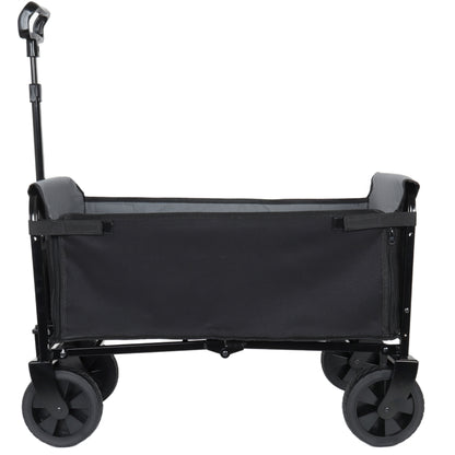 Collapsible Wagon with Wheels - 3 in 1 Lightweight Utility Camping Wagons Carts Foldable with 220lbs Weight Capacity, Cup Holders, for Pet Riding, Groceries, Camping, Shopping (Black) - image 6