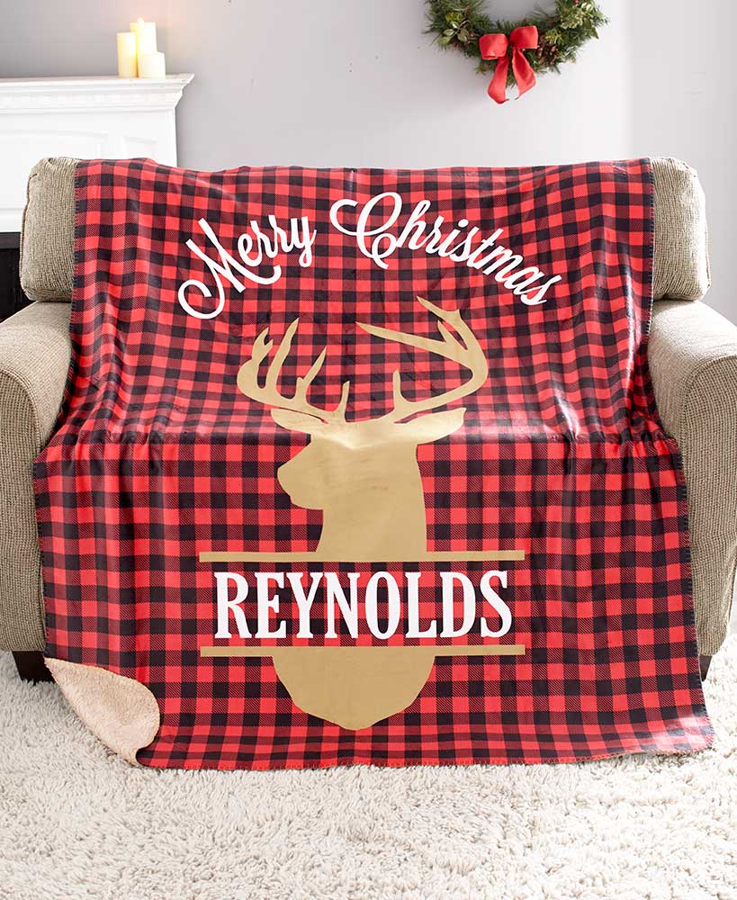 Personalized Sherpa Christmas Throws