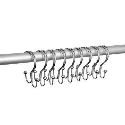 Set of 12 Rust Resistant Shower Curtain Hooks - 6 Designs!