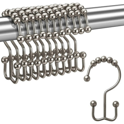 Set of 12 Rust Resistant Shower Curtain Hooks - 6 Designs!
