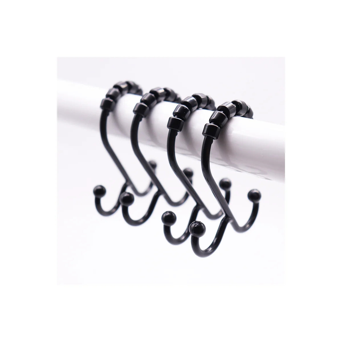 Set of 12 Rust Resistant Shower Curtain Hooks - 6 Designs!