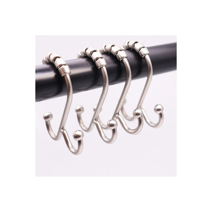 Set of 12 Rust Resistant Shower Curtain Hooks - 6 Designs!