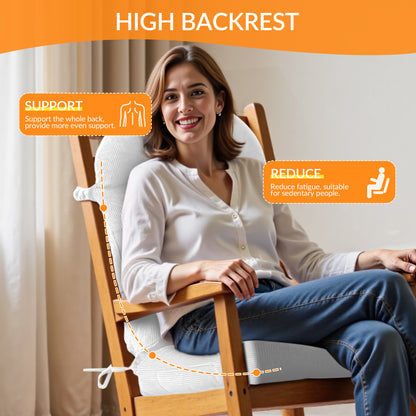 UV Resistant Indoor/Outdoor Chair Cushion - Waterproof Rocking & Adirondack Seat Pad with Elastic Back + 2 Anti-Slip Ties, Fade-Proof Design - image 4