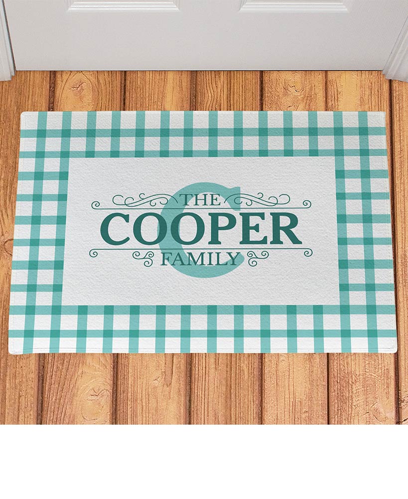 Personalized Country Plaid Doormats