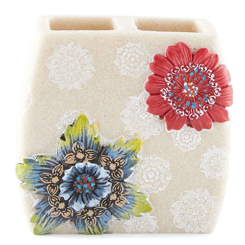Floral Blossoms Toothbrush Holder or Soap/Lotion Pump
