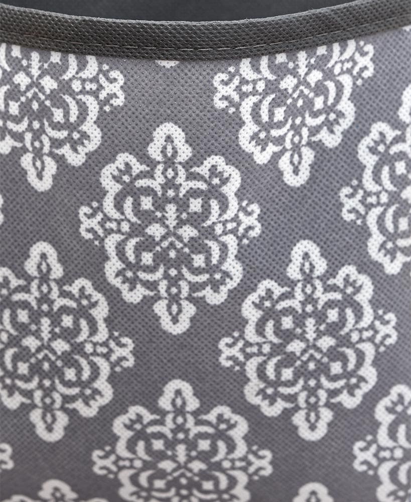 Rolling Shoe Storage Unit with Fabric Cubbies#select-design_gray-damask
