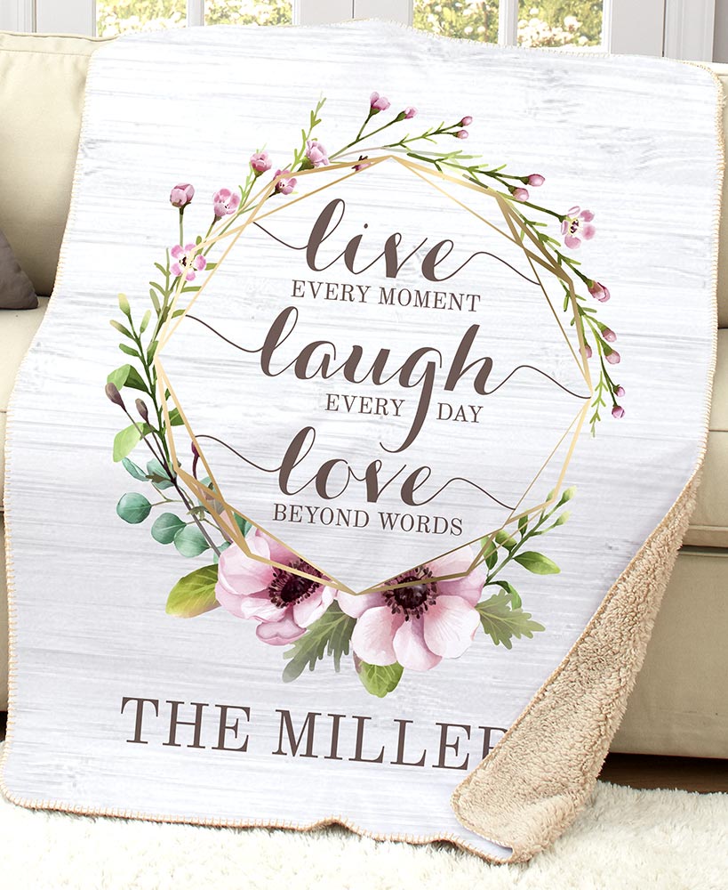 Personalized Family Sentiment Sherpa Throws