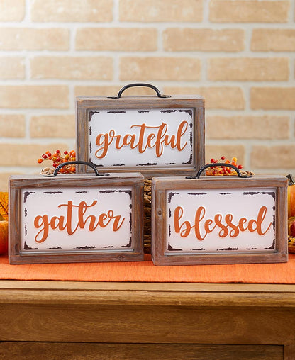 Harvest Enamel Block Signs