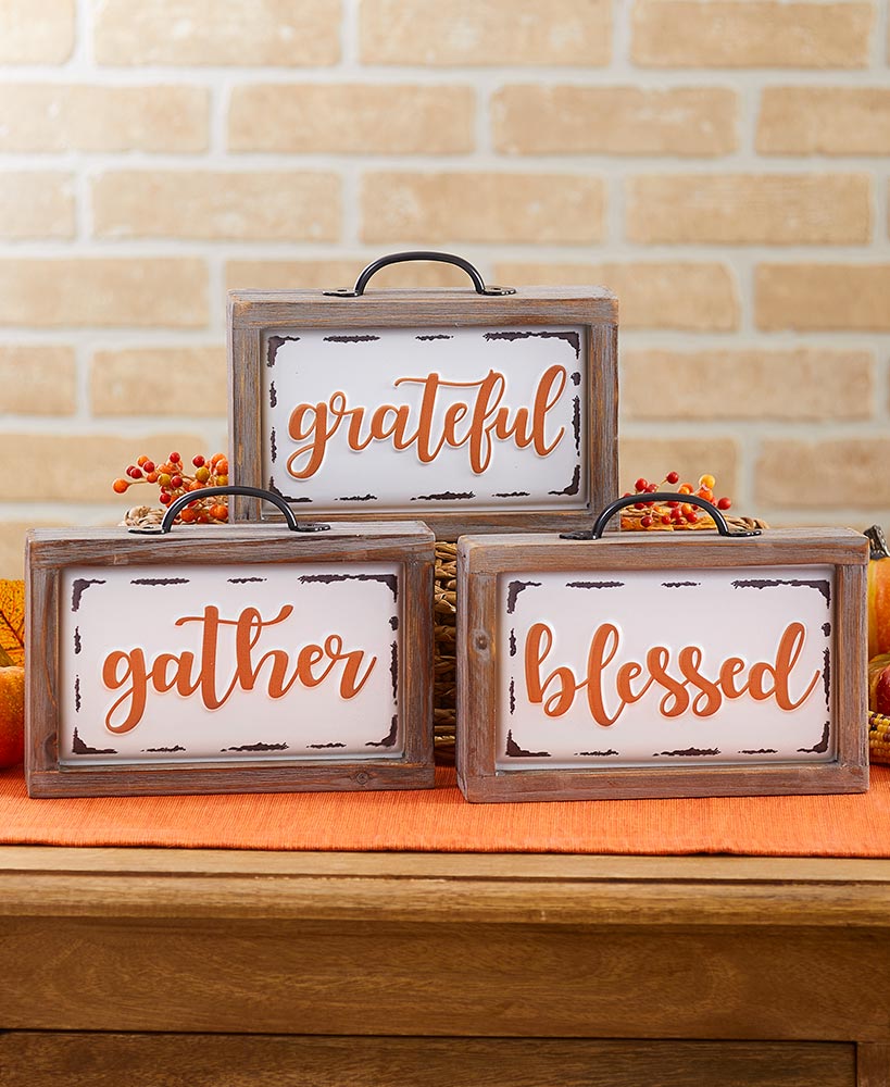 Harvest Enamel Block Signs