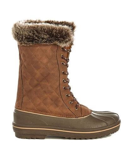 Fur Trim Quilted Duck Boots