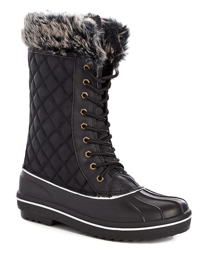 Fur Trim Quilted Duck Boots