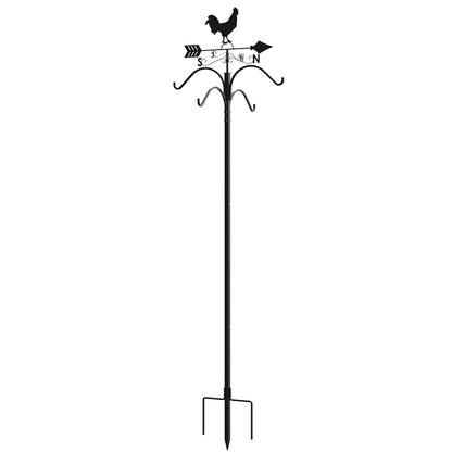 Rooster Weathervane With 4-Way Shepherds Hook - 84 Inch