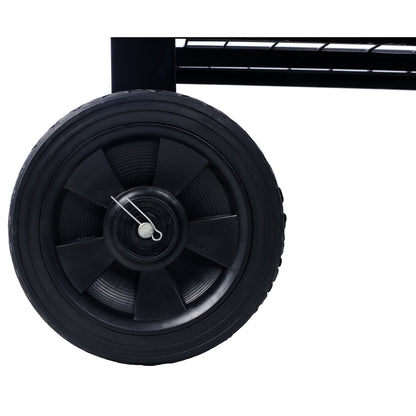 Products Elevated Mobile Raised Ergonomic Metal Planter Garden Bed for Backyard, Patio w/Wheels, Lower Shelf, black - image 10