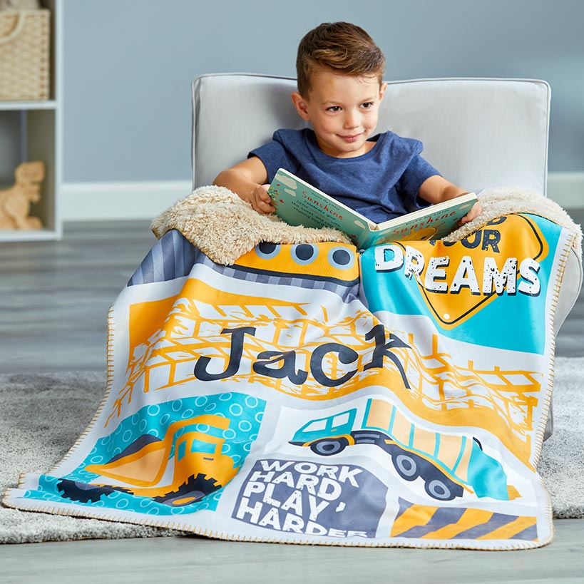 Personalized Kids' Sherpa Throws
