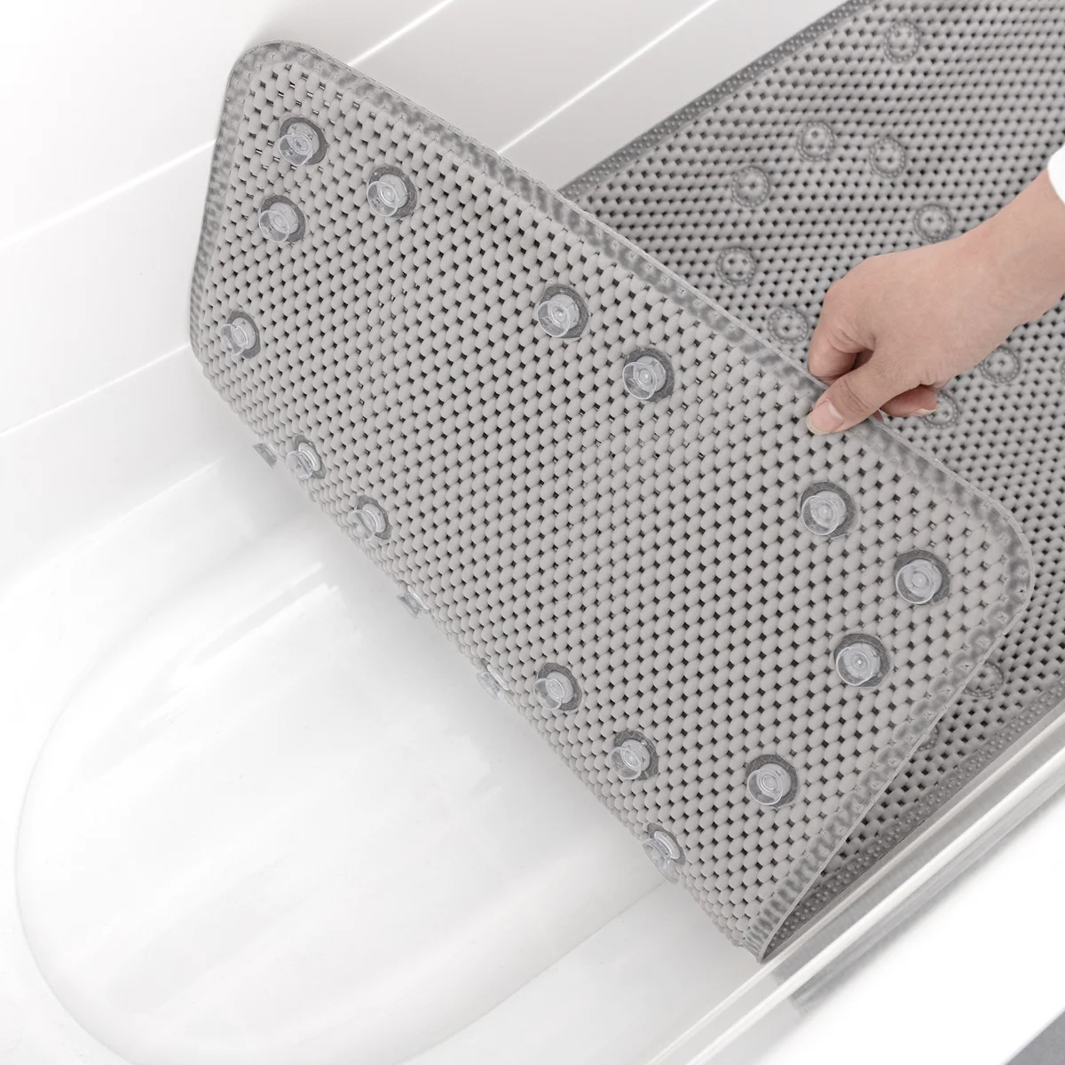 36 In. X 17 In. Non Skid Double Foam Bath Mat With 58 Suction Cups - 3 Colors